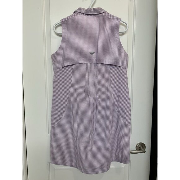 Columbia PFG Dress Large Sleeveless Super Bonehead Lilac Purple Plaid Gorpcore - Picture 2 of 16